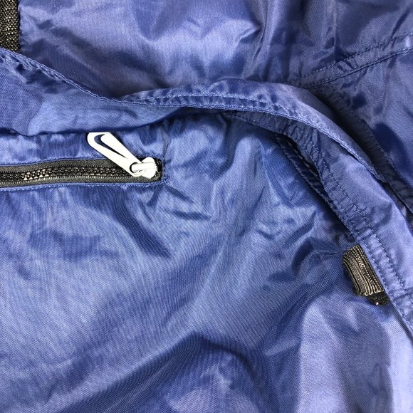 Vintage Nike Jacket Men's Large Blue & Black Half Zip Pull Over Puffer Pockets - Picture 10 of 15